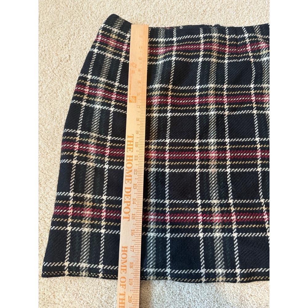 VTG Talbots 100% Wool Pencil Skirt Plaid Knee Length Back Zip Women's 10 Petite - Picture 7 of 9